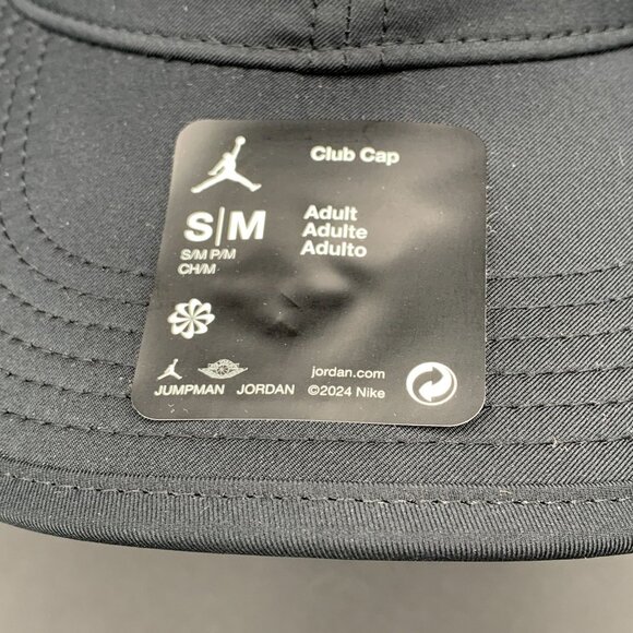 Nike Men's Air Jordan Dri-FIT Club Unstructured Curved Bill Cap Black Size S/M - Picture 2 of 12